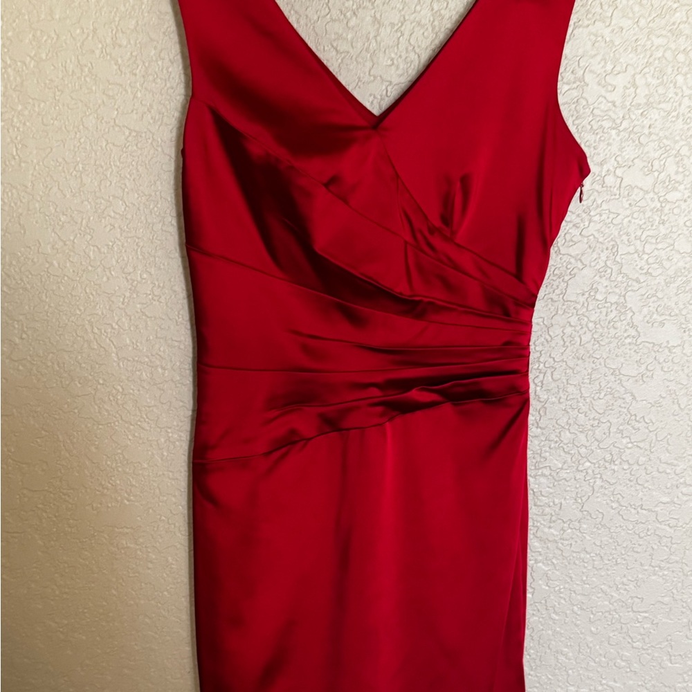 Calvin Klein red satin formal dress size 6